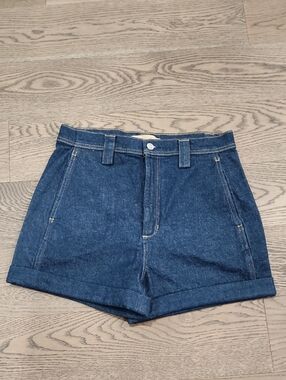 Joe's Jeans Dark Blue High-Rise Cuffed Denim Shorts